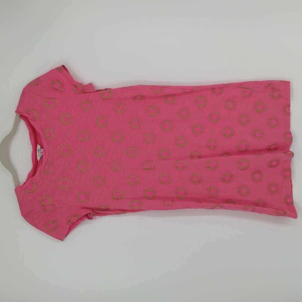Boden Women's Coralie Sunburst T-Shirt Dress US Size‎ 4R Pink Gold 100% Cotton